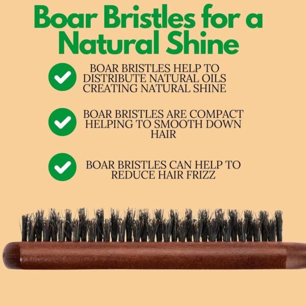 8185Kr9eNL._SL1500_.jpg GranNaturals Teasing Boar Bristle Hair Brush for Women - Slick Back Comb with Rat Tail Pick for Hair Sectioning Used for Edge Control, Backcombing, Smoothing, and Styling Fine Hair to Create Volume