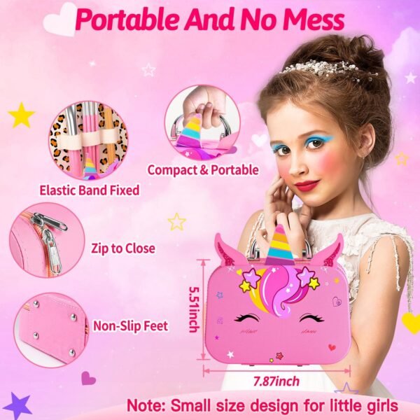 Kids Makeup Kit for Girl - Kids Washable Makeup Girls Toys with Cosmetic Case, Real Girl Makeup Sets for Kid Children Christmas Birthday Gifts Toys for 3 4 5 6 7 8-12 Year Old Girls