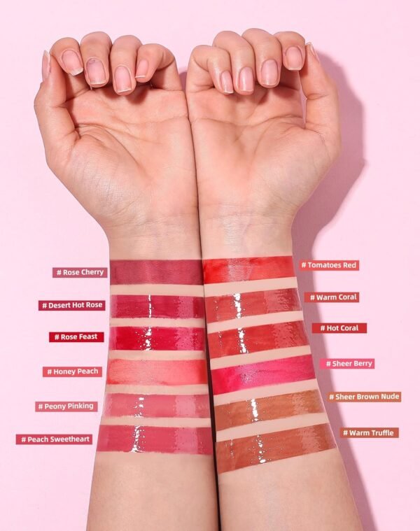 81fCtBGMZL._SL1500_.jpg Tinted Lip Oil & Lip Stain Set, Korean Makeup, Smudge-Proof,Long-Wearing, 2-in-1 Cheek and Lip Tint with Moisturizing, High-Shine, Lightweight & Non-Sticky for Dry Lips, Cruelty-Free & Vegan