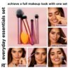 Real Techniques 5 Piece Everyday Essentials Makeup Brush Set, Includes 4 Brushes & Makeup Sponge, For Foundation, Blush, Bronzer, Contour, Eyeshadow, & Powder, Travel Gift Set, Cruelty-Free & Vegan