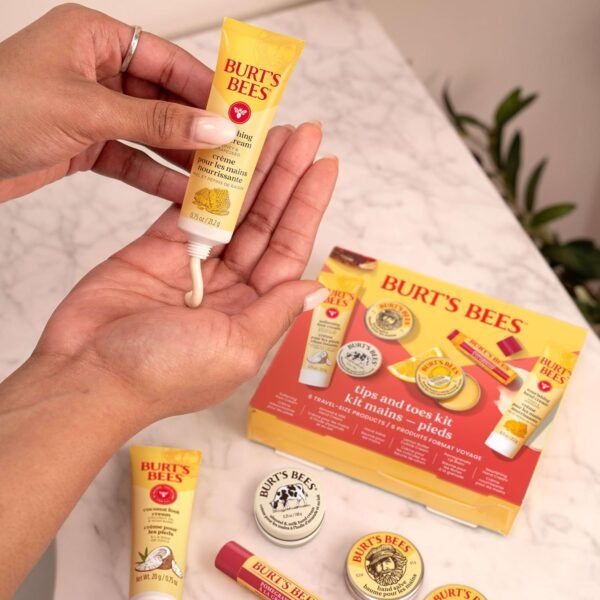 81oKznYE4L._SL1500_.jpg Burt's Bees Gifts Ideas, Tips and Toes Kit, 6 Travel Size Products - Pomegranate Moisturizing Lip Balm, 2 Hand Creams, Foot Cream, Cuticle Cream, and Hand Salve