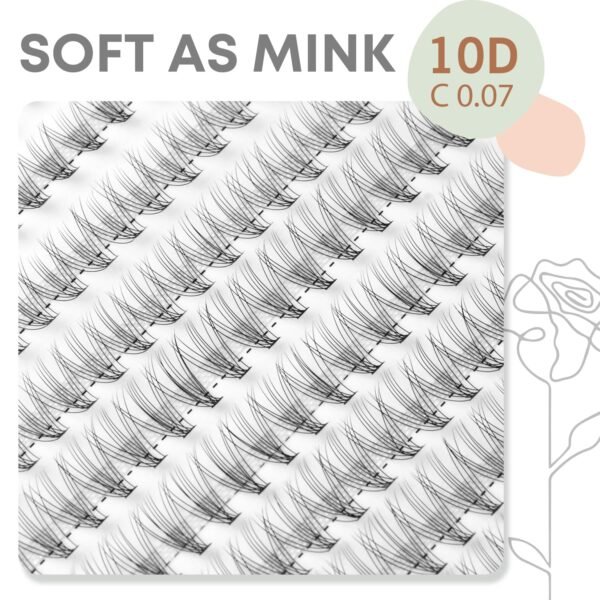 81r3elQwEL._SL1500_.jpg Individual Lashes, Lash Clusters, 240 Pcs 10D Individual Lash Extensions, Natural Soft Lightweight Reusable, Thickness 0.07mm C Curl False Eyelashes 8/9/10/11/12mm (10D 8-12mm)
