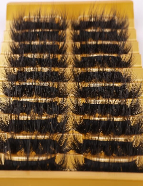 81tcPtufZL._SL1500_.jpg Eyelashes Mink Lashes Fluffy Natural Look False Lashes Wispy Full Eye Lashes 8D 20 mm Long D Curl Strip Eyelashes Pack 10 Pairs Reusable Fake Eyelashes That Look Like Extensions by Goddvenus