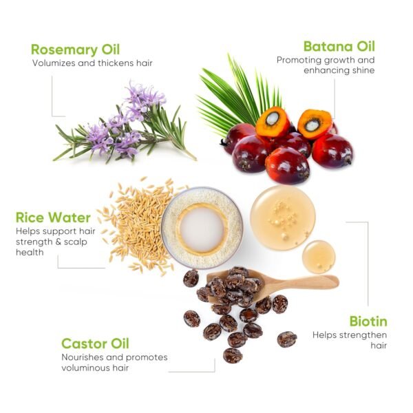 Hair Growth Serum Spray - with Rosemary Batana Oil Biotin for Hair Loss and Thinning Hair - Thicker Fuller Hair for Women Men 2 Fl Oz (Pack of 1)