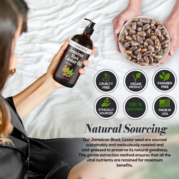 81-376TnMCL._SL1500_.jpg Natural Riches Jamaican Black Castor Oil Glass Bottle Pure Organic Cold Pressed for Hair Growth Skin Care for Dry Skin Conditioning Eyebrows Eyelashes Scalp and Nail Moisturizes & Repairs 16fl.oz.