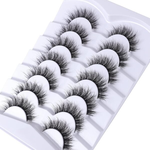 81-4jNZikhL._SL1500_.jpg False Eyelashes Cat Eye Lashes Faux Mink Lashes Natural Look Fluffy Wispy Lashes That Look Like Extensions Pestañas Postizas D Curl Lash Strips Short Fox Eye Lashes 7 Pairs Pack