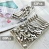 81-I0A9LqoL._SL1500_.jpg 60Pcs Metal Styling Duck Billed Hair Clips, Silver Alligator Roller Clips for Women's Long Hair Styling Sectioning and Pin Curls, Bow DIY, with Case