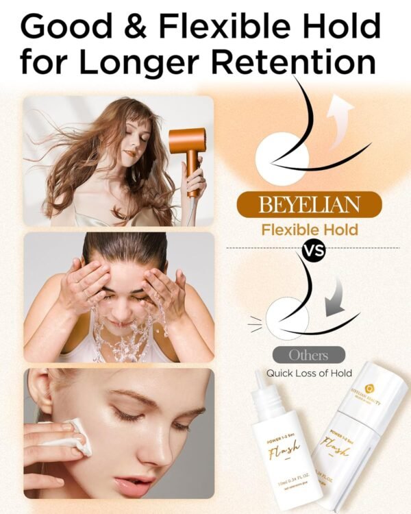 Eyelash Extension Glue, Sensitive Lash Glue for Eyelash Extensions 10 ml, Smart Drop Technology Adhesive for Classic and Volume Lashes, 0.03 ml per Drop, 1 S Dry Time, 6-7 Weeks Retention by BEYELIAN