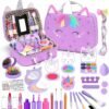 Heaning Kids Washable Makeup Girl Toys - Real Make up Set for Kid Children Princess Dress Up Pretend Play Christmas Birthday Gifts Toys for Girls 3 4 5 6 7 8 9 10 11 12 Year Old