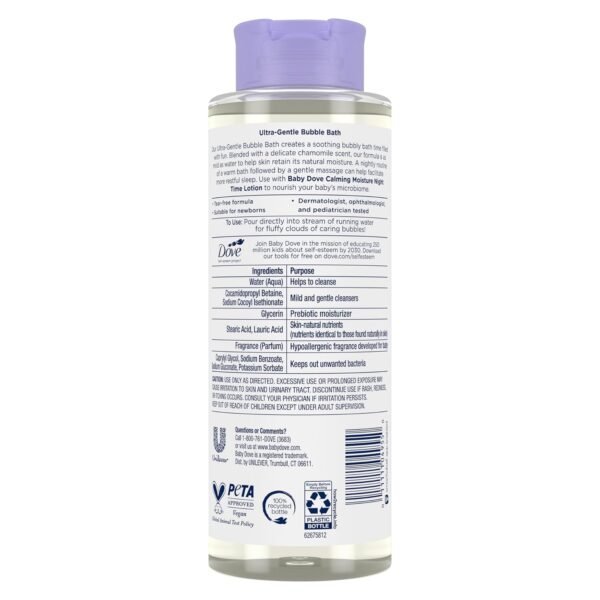 Baby Dove Bubble Bath Calming Moisture for nourished Skin and More restful Sleep Sensitive Skin Care with Skin-Natural nutrients 16 oz