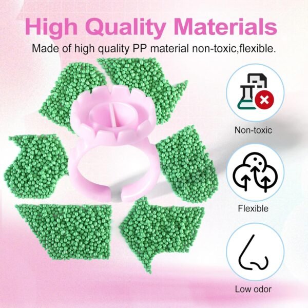 810IBUmS5IL._SL1500_.jpg NXJ INFILILA Glue Rings, 100PCS Disposable Plastic Glue Rings for Eyelash Extensions, Nail Art Tattoo Holder, Blossom Smart Cups for Eyelash Extension Supplies Pink
