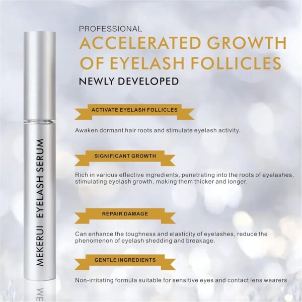 Say Goodbye to Sparse Lashes! Mekerui Eyelash Serum, Backed by a Precise Formula, Clinically Proven to Reshape Long and Dense Eyelashes.