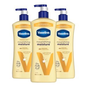 Vaseline Intensive Care Nourishing Moisture Body Lotion 3 Pk Made with Ultra-Hydrating Lipids + Pure Oat Extract for Dry Skin, for Nourished, Healthy-Looking Skin 20.3 oz