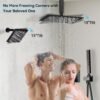 Shower Faucet Set Matte Black Shower System,Bostingner Five Function Diverter Shower Faucet with 2 in 1 Handheld,10'' Ceiling Mount and 6’‘ Wall Mount Shower Head Rainfall Shower Set with Valve