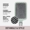 810fR23ACEL._SL1500_.jpg Conair Velvet Touch Paddle Cushion hair brush - Detangling hairbrush - curly or straight styles - men or women - detangler - features soft touch handle - Sage Green
