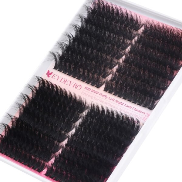 810mK5eKlL._SL1500_.jpg EYDEVRO Fluffy Lash Clusters Kit 80D100D Volume Lash Extension Kit 280 Pcs Left/Right Cluster Eyelash Extension Kit D Curl Thick Mega Lash Clusters with Waterproof Lash Bond and Seal and Lash Tweezers