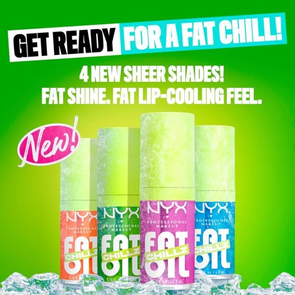 810ryemNPNL._SL1500_.jpg NYX PROFESSIONAL MAKEUP Fat Oil Chillz, Moisturizing, Shiny and Vegan Tinted Lip Gloss - Polar Peppermint (Sheer Blue)