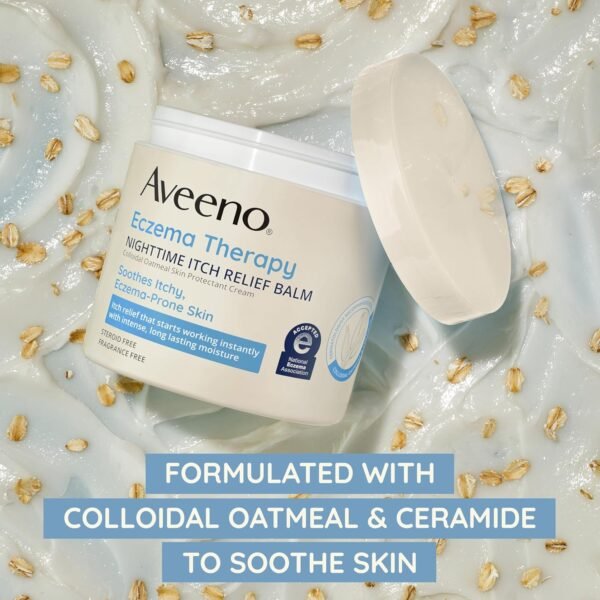 8115BDPgEnL._AC_SL1500_.jpg Aveeno Eczema Therapy, Nighttime Itch Relief Balm for Body, Moisturizing Colloidal Oatmeal & Ceramide Formula, Fragrance & Steroid-Free, Soothing Dry Itchy Skin, 11 fl oz