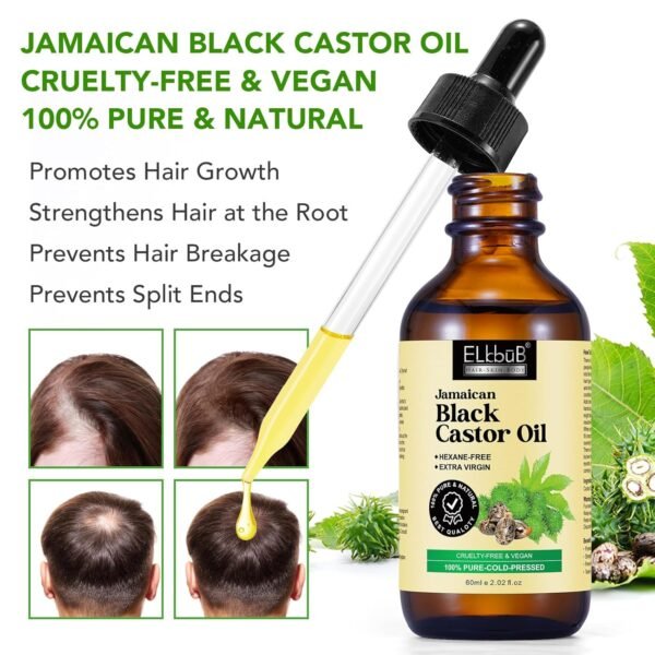 811C-9F57dL._SL1500_.jpg Jamaican Black Castor Oil - for Hair Growth Skin Condition, Eyebrows Eyelashes, Nail Care Grow, Moisturizing Massage Oil for Aromatherapy 2 fl oz