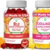 Lunakai Vitamin B12 and Collagen Gummies Bundle - 3000 mcg Methylcobalamin High Absorption Energy Gummies - Non-GMO Anti Aging Supplements for Men & Women - 30 Days Supply
