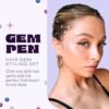 811TQc-AceL._AC_SL1500_.jpg Hally Hair Gems Pen Applicator - Includes Hair Styling Tool with 240 Multicolored Adhesive Gem Stickers Hair Jewels - Stylish Hair Accessories for School, Halloween, Festivals, Wedding, Parties & More
