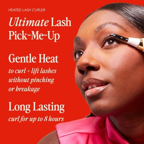 Grande Cosmetics LASH-LIFT Heated Lash Curler, Rechargeable and Travel Friendly, 2 Heat Settings, White
