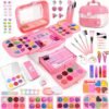 Auney 80 PCS Kids Makeup Kit for 5 6 7 8 Years Old, Unicorn Girls Toy for Little Girls Birthday, Princess Dolls Dress Up Toy for Performance Dance Show Role Play Party