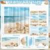 8 Pcs Summer Beach Shower Curtain Set Bathroom Decor Sea Ocean Waterproof Bathroom Accessories Shower Curtain Sets with Towels Carpet Bath Mat Toilet Rugs and 12 Hooks