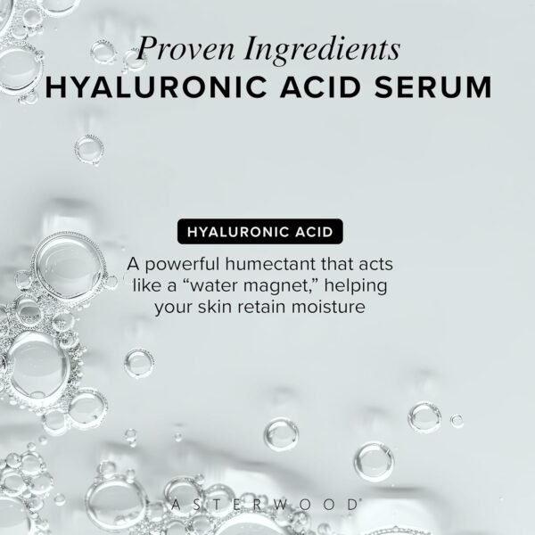 812eZHRsILL._SL1500_.jpg Asterwood Hyaluronic Acid Serum for Face - Plumping, Anti-Aging, Hydrating - Fragrance-Free - 1 Fl Oz