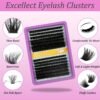 C Curl Lash Clusters Extensions 280 Pcs Individual Eye lash Clusters 100D Cluster Eyelash Lashes Wispy Clusters Lashes Makeup at Home - DIY Lash Extension Kit for Self Application (9-18MM) Mix