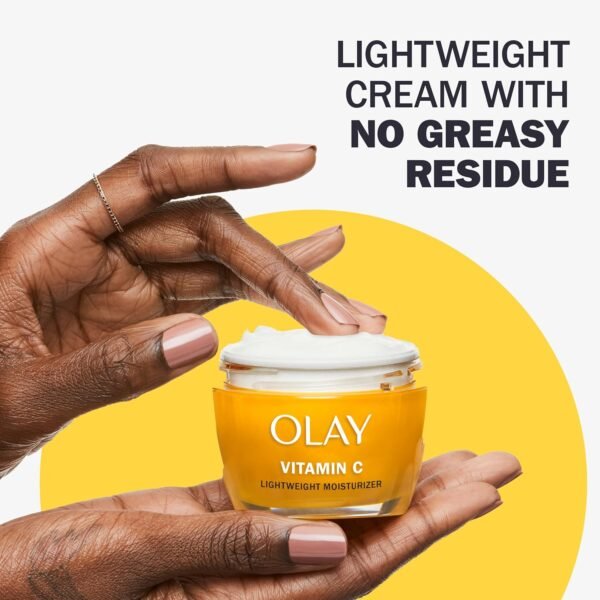 813NV6V8sjL._SL1500_.jpg Olay Vitamin C Face Moisturizer, Brightening Cream for Women, Instant Hydration, Evens Tone, Dark Spot & Hyperpigmentation Reduction, Glowing Skin Care - Niaciniamide, Lactic Acid, 1.7 Oz