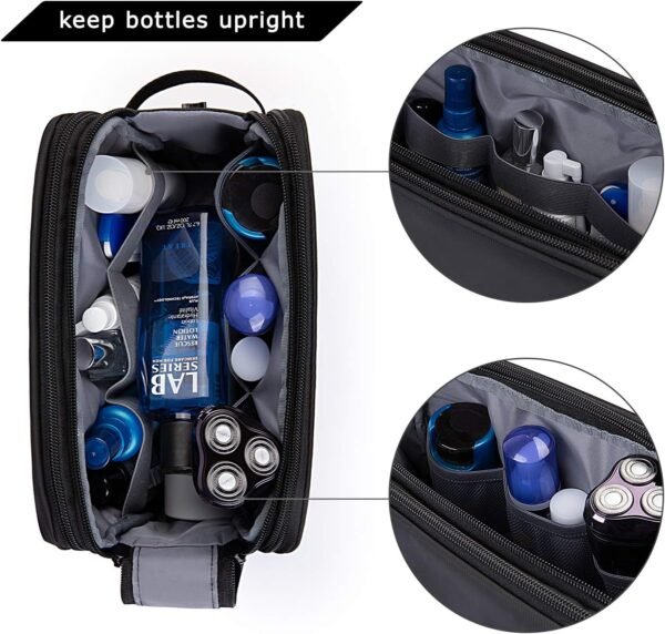 813V08XoaL._AC_SL1500_.jpg BAGSMART Toiletry Bag for Men, Travel Toiletry Organizer Dopp Kit Water-resistant Shaving Bag for Toiletries Accessories, Door Room Essentials, Black-medium
