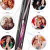 LANDOT Hair Straightener and Curler 2 in 1 - Twist Straightening Curling Iron Combo - Flat Iron Curling Iron in One for Curl Wave Straighten Hair