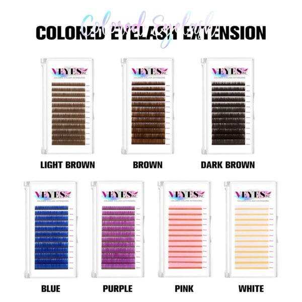 813u2bud4tL._SL1500_.jpg VEYES INC Colored Lash Extensions 03 05 07 15 C/D Curl 8-16mm Mixed Length Tray, Premium Individual Silk Eyelashes, Professional Supplies for Lash Techs (Dark Latte Brown 0.05 D 8-16mm)