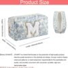 8141Bh0bjZL._AC_SL1500_.jpg JOVAKIT Alphabet Makeup Bag Cosmetic Bag for Women, Christmas Gifts for Girls Age 6-18, Floral Flowers Coquette Travel Toiletry Zipper Make Up Pouch Organizer Trendy Stuff (Blue Floral M)