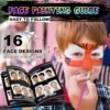 Face Painting Kit for Kids, 24 Colors Washable Face Paint, Safe for Sensitive Skin, Non-Toxic Professional Face Painting Kit, Halloween Birthdays Makeup Set with Stencils, Guide Book