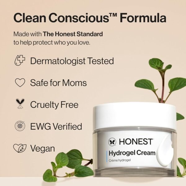 814B-k0FoL._SL1500_.jpg Honest Beauty Hydrogel Cream with Hyaluronic Acid | Lightweight, Moisturizing Water Cream | Gentle for Sensitive Skin, Fragrance Free, Vegan | 1.7 fl oz