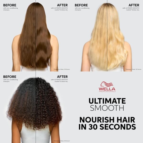 Wella Professionals ULTIMATE SMOOTH Intense Mask with Deep Nourishment | Treatment for Dry, Frizzy Hair | Smooths & Adds a Silky Shine | With Squalane & Omega 9 | Color Safe
