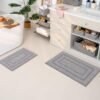 GRANNY SAYS Bathroom Rugs Sets 2 Piece,Soft Bath Mats for Bathroom, Bath Rugs Non Slip Washable, Absorbent Bath Rug for Tub, Shower and Toilet, Bath Mat Set (Gray, 20" x 32" + 16" x 24")