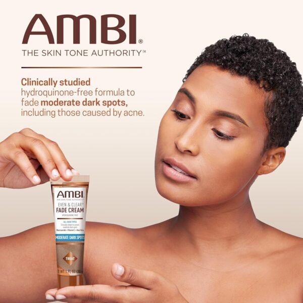 814WALfOXyL._SL1500_.jpg Ambi Even & Clear Fade Cream, Hydroquinone-free, Hyperpigmentation Treatment, Dark Spot Corrector, Results In As Little As 4 Weeks, Niacinamide, Aloe Vera, Vitamin C, 1 Fl Oz