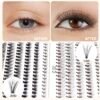Bodermincer Lash Extension 240pcs C Curl 10D/20D Cluster 8/9/10/11/12mm,10/11/12/13/14mm,12/13/14/15/16mm Mixed Individual Cluster Lashes (10D+20D 8/9/10/11/12mm and Under Eyelashes)