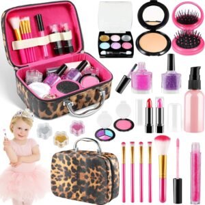 Kids Makeup Kit for Girls, Washable Make up Set Toy, 23PCS Real Makeup Set, Safe & Non-Toxic Little Girls Makeup Kit Pretend Makeup for Kids Toddlers Age 3 4 5 6 7 8 9 10 11 12 Year Old