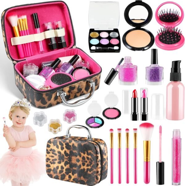 Kids Makeup Kit for Girls, Washable Make up Set Toy, 23PCS Real Makeup Set, Safe & Non-Toxic Little Girls Makeup Kit Pretend Makeup for Kids Toddlers Age 3 4 5 6 7 8 9 10 11 12 Year Old