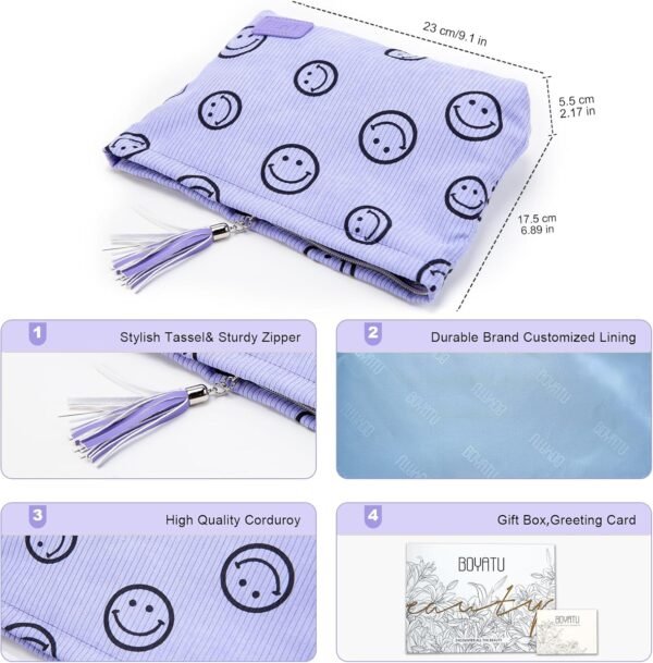 814z0WIdDFL._AC_SL1500_.jpg Makeup Bag Small Cosmetic Pouch: Cosmetic Bag for Purse - Cute Make up Bags with Tassel - Gifts for Teen Girl (02-Purple)