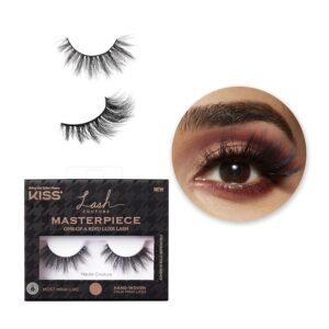 8153CaUO53L._SL1500_.jpg KISS Lash Couture Masterpiece Fake Eyelashes Style 02, ‘Haute Couture’, One-of-a-Kind Luxe Lash, Hand Woven Faux Mink Synthetic False Eyelashes, 1 Pair