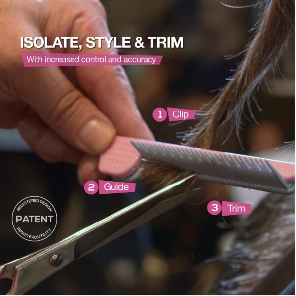 815FbilB85L._SL1500_.jpg Teasing Clip Comb (5 Pack) Hair Coloring Styling Tools for Highlights Balayage Ombré Trimming Cutting Flat Iron Guide - Straightener Straightening Comb, Pink / Gray
