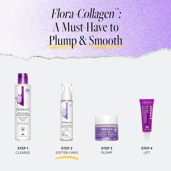 815KC6nGnXL._SL1500_.jpg DERMA E Advanced Peptides and Vegan Flora-Collagen Serum – Double Action Collagen Face Cream with Peptide Complex – Intensely Hydrating Serum for Lines, Wrinkles and Redness, 2 oz
