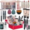 815ZITXJ3WL._SL1500_.jpg Makeup Kit for Teens for Women Full Kit Includes 20 Colors Eyeshadow Palette Foundation & Face Primer Makeup Sponge Eyebrow Soap Winged Eyeliner Stamp Gift Set