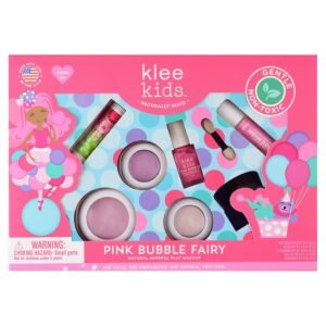 Luna Star Naturals Klee Kids Deluxe Play Makeup Kit. Gentle and Non-Toxic. Made in USA. (Pink Bubble Fairy)