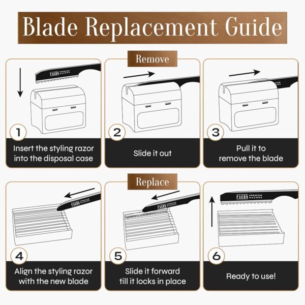 815kDZIN-rL._SL1500_.jpg Facón Hair Razors for Cutting Hair - Professional Hair Styling Razor Kit with 11 Replacement Blades, Stainless Steel Hair Cutting Tool for Salon & Home, Premium Hair Thinning Texturizing Faether Razor